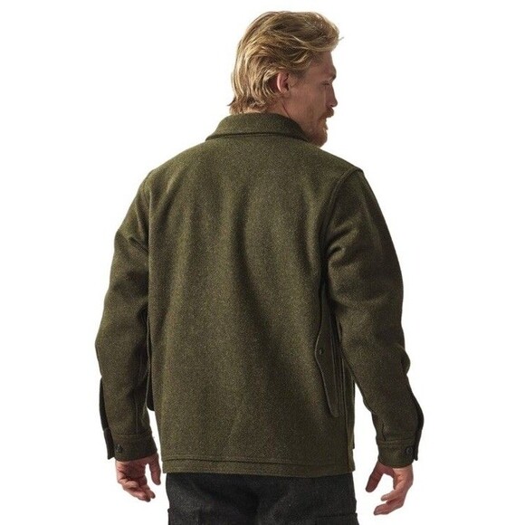 Filson Mackinaw Cruiser Wool Jacket Mens XL Long Forest Green Made in USA - Picture 3 of 11